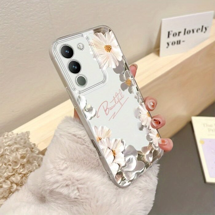 Fresh Oil Painting Flower Phone Case for Vivo Y01 Y02S Y03T Y15S Y16 Y17S Y18 Y19S Y20 Y21 Y22 Y27 Y28S 5G Y31 Y33S Y35 Y36 Y53S Y55 5G Y100 4G Y200 V23 V27 Pro V29E V29 Lite V30 V30 Pro V30E V40 V40 Pro Cartoon Transparent Dropproof All-Inclusive TPU Phone Case Simple Fashion Shockproof Softshell Protective Case Ideas, Fashionable Case, Dropproof Cover, Cartoon Theme, Easygrip Design, Flexible Shell, Highquality Cover, Lightweight Case, Preidy Case, Content Creators, Fashion - Image 5