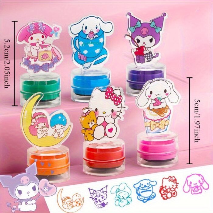 6pcs Perfect Pattern Stamp, Best Birthday and Holiday Gift, Acrylic Transparent Pattern, Kulomi, for My Melody, for Hello Kitty, for Cinnamoroll, Exquisite Gift Handmade Essential - Image 2