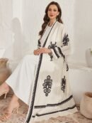 Two-Piece Women's Traditional Arabic Abaya Set, Including One Long Vest and One Open Cardigan