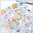 More than 300 different cute 3D stickers-light color design, suitable for mobile phone shell, hand curtain decoration and handicraft, fun stickers, diary embellishment, three-dimensional stickers