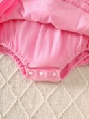 Sweet Baby Girl Set: Pink Polka Dot Dress with Cat Print, 3D Ruffled Trim, And Bow Headband - Two-Piece Set, for Outdoor