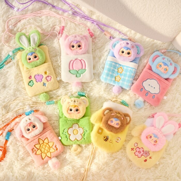 Plush Doll Mystery Box - Cute Animal & Floral Designs, Soft Polyester Collectible Figures with Assorted Outfits, Perfect for Birthdays, Valentine'S Day, Christmas, and Holiday Gifts, Mystery Gift Box, Playful Design, Durable Collectible
