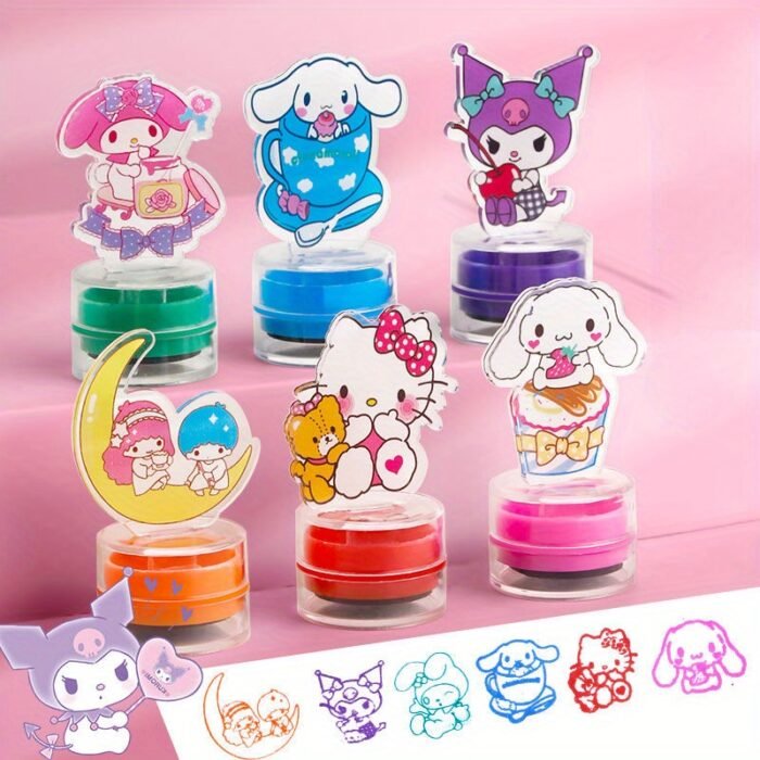 6pcs Perfect Pattern Stamp, Best Birthday and Holiday Gift, Acrylic Transparent Pattern, Kulomi, for My Melody, for Hello Kitty, for Cinnamoroll, Exquisite Gift Handmade Essential - Image 3