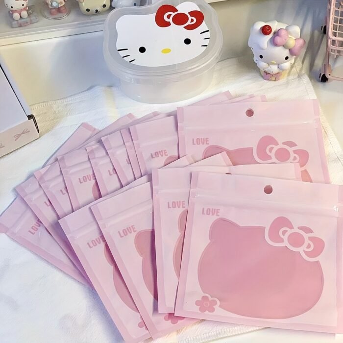 Sanrio 20pcs Sanrio for hello kitty Mini Storage Bag Y2k Cartoon Cute Self Sealing Bag Party Gift Bags Kawaii Reusable Dust-Proof Bags for Travel Accessories, Party Favors, Gift Packaging, Kawaii Design, Playful Aesthetic, Lightweight Material, Durable Plastic, Small Pouches, Mini Organizers, Anime Fans, Travelers Accessory