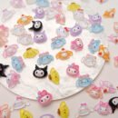 50pcs Sanrio Series Nail Art Rhinestone Kits - Kawaii Cat Kuromi Melody Colorful Resin Rhinestones for DIY Manicure