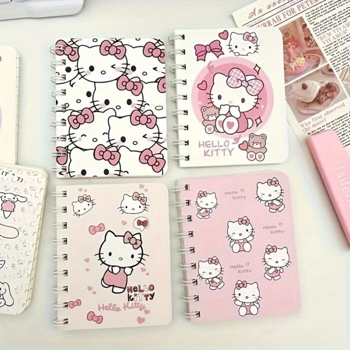 Sanrio for hello kitty Spiral Notebook - Pink, Cute Stationery Gift, Durable Plastic Spiral Binding Journal, Office Planning Decor, Fun Design, Practical Notebook, Anime Theme, Paper Material, No Feathers, for Hello Kitty Notebook | Playful Design | Durable Plastic Binding, for Hello Kitty Accessories - Image 4