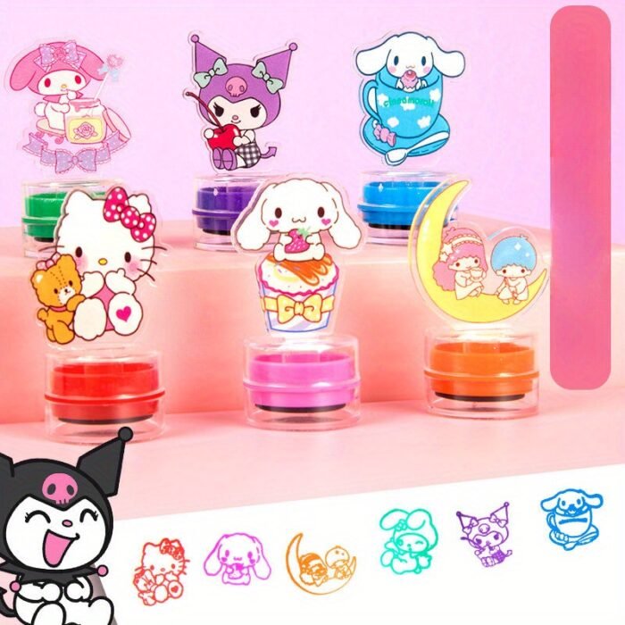 6pcs Perfect Pattern Stamp, Best Birthday and Holiday Gift, Acrylic Transparent Pattern, Kulomi, for My Melody, for Hello Kitty, for Cinnamoroll, Exquisite Gift Handmade Essential - Image 4